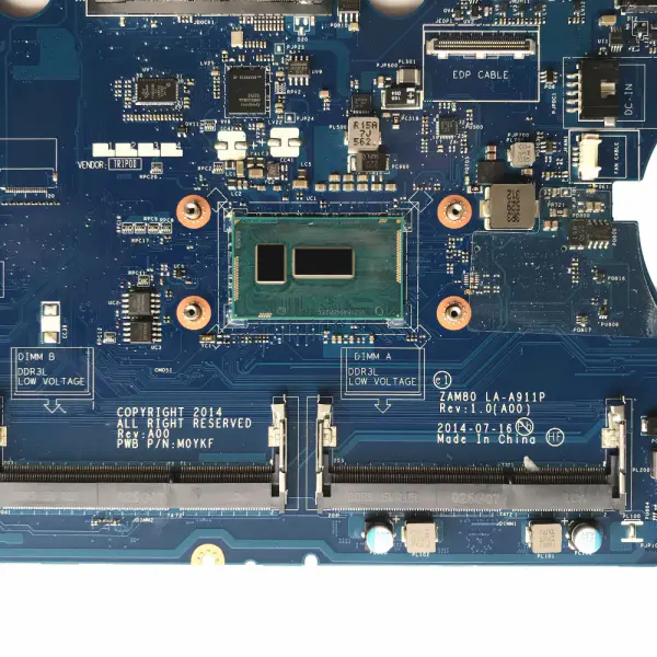 Dell Latitude E5550 ZAM80 LA-A911P Rev: 1.0 I7-5600U Anakart