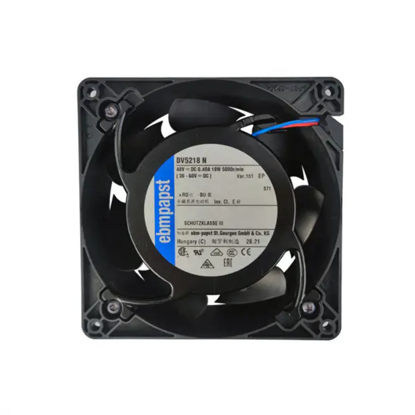 Orijinal Ebmpapst DV5218N 48VDC 127 * 127 * 38mm 0.395A 18.5W 5000RPM 2700m3 / h Sinyal Verici için Aksiyel Fan