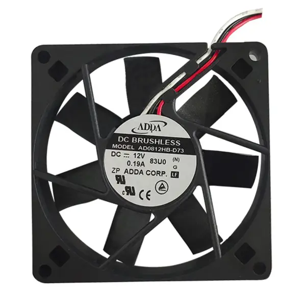 ADDA MODEL AD0812HB-D73 DC 12V 0.19A 8015 3-wire cooling fan