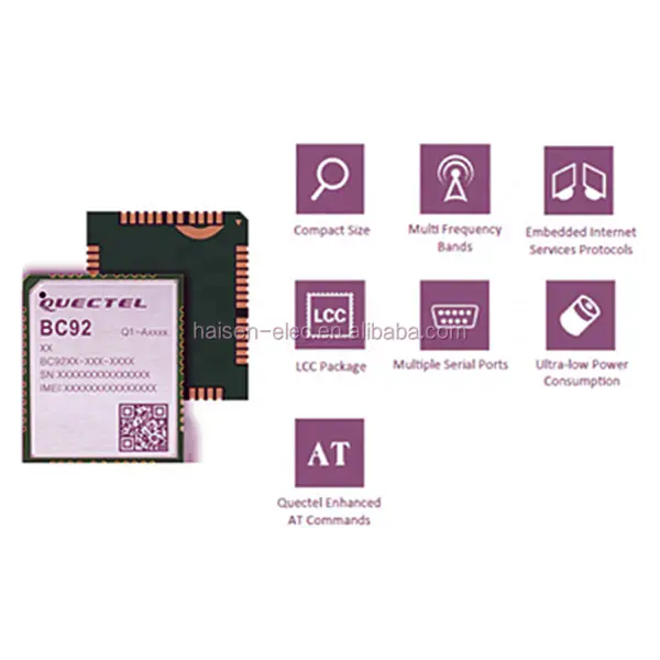 Quectel Çift modlu NB-IoT/GSM/GPRS Modülü BC92 LTE LPWA Modülü BC92