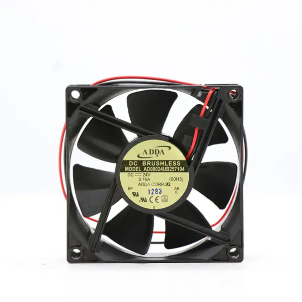 ADDA AD08024UB257104 24 Volt DC 80mm IP68 Waterproof Brushless Fan 47CFM Cooling