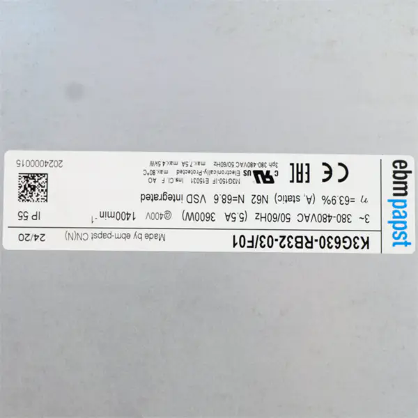 ebmpapst K3G630-RB32-03 400VAC 1400min-1 3600W 630 mm Santrifüj Soğutma Fanı