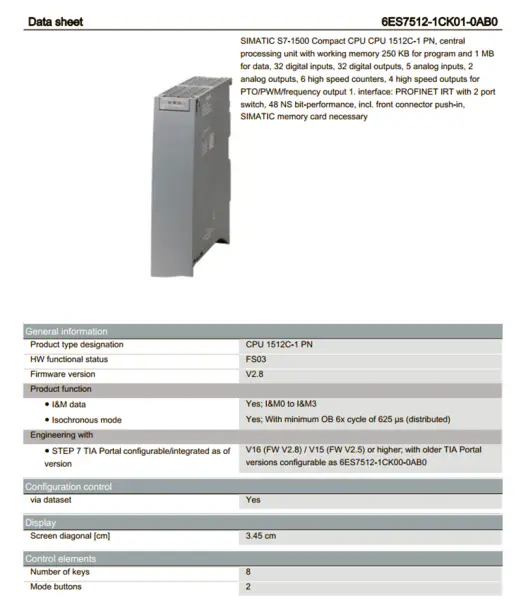 PLC 6ES7331-1KF02-4AB0 6ES73311KF024AB0