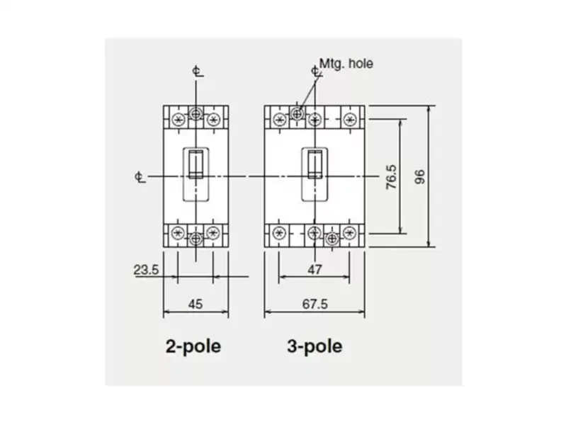 yeni ve orijinal NF-30CS 2P 3A 500VAC Mitsubishi MCCB Kalıplı Kutulu Devre Kesiciler