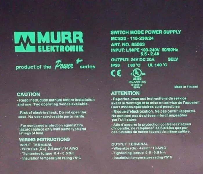 MURR ELEKTRONİK MCS20-115-230/24