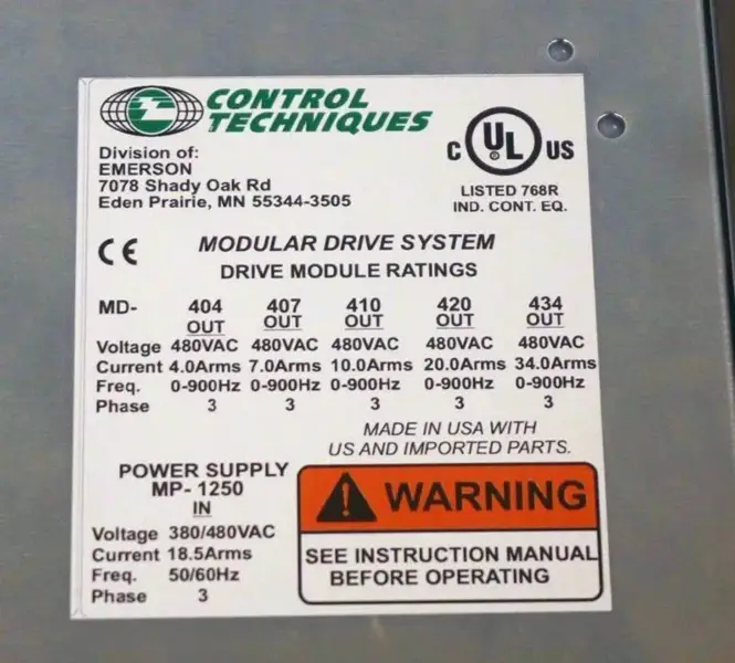 Kontrol Teknikleri MP-1250-00-000