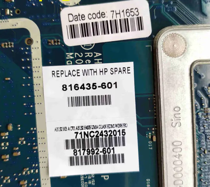 HP 816435-001 816435-501 816435-601 LA-C701P I3-4005U Anakart