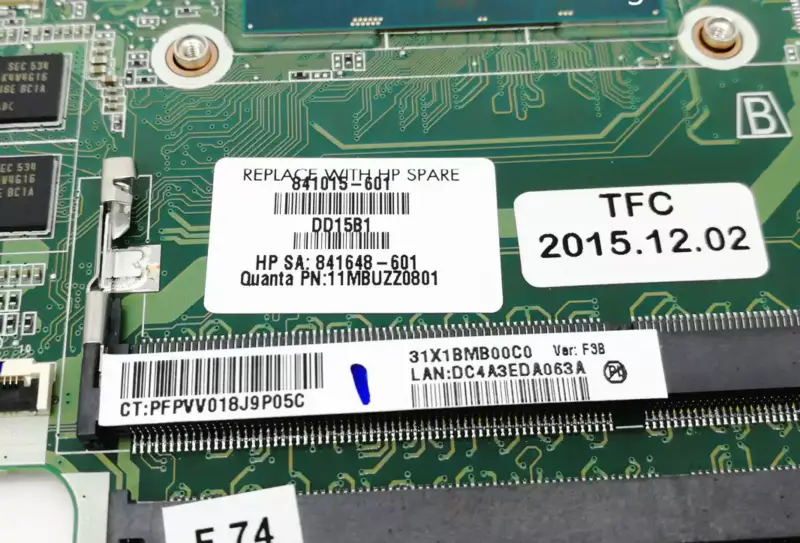 HP 841015-601 841015-001 841015-501 DAX1BMB1AF0 ile SR2EZ I7-6500U Anakart