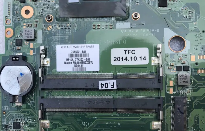 HP 766592-501 766592-601 766592-001 DAY11AMB6E0 i7-4510U Anakart ile