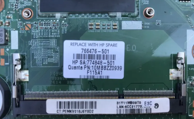 HP 766476-001 766476-501 766476-601 i5-4210U Anakart ile