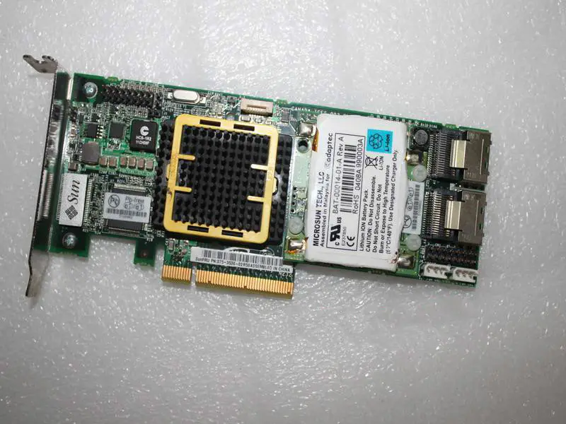 SUN 375-3536 PCI-E SAS RAID Dizi Kartı, Pil ile birlikte