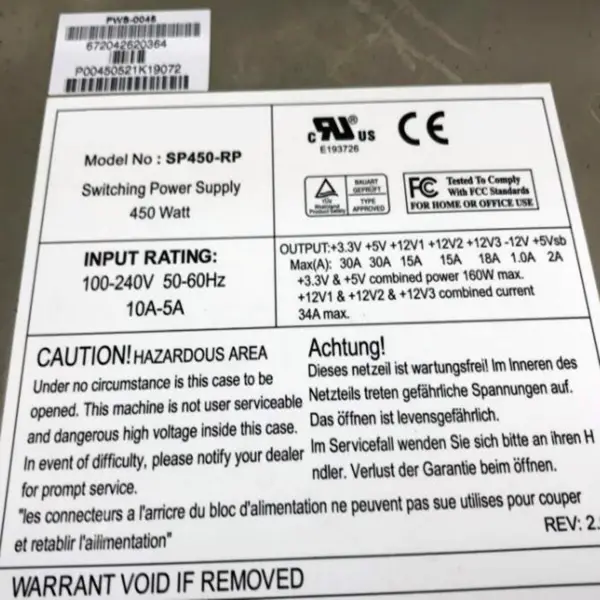 ABLECOM Anma 450W Tepe 650W Anahtarlama Güç Kaynağı SP450-RP PWS-0045 SP420-RP