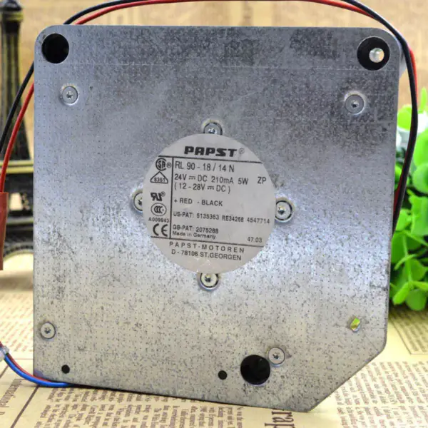 PAPST RL90-18/14N 24V 210MA 5W 2 telli 120*120*37MM 12037