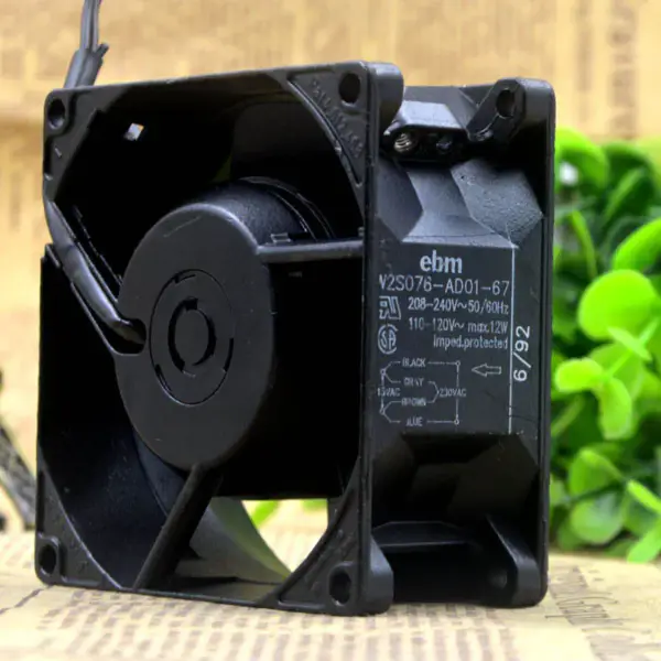 ebm W2S076-AD01-67 8CM 8038 208-240V/110-120V fan