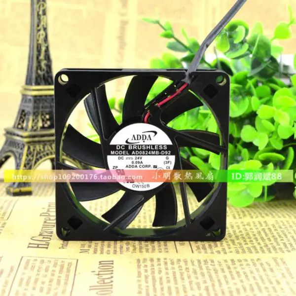 ADDA 8CM AD0824MB-D92 24V 0.09A 3-wire fan