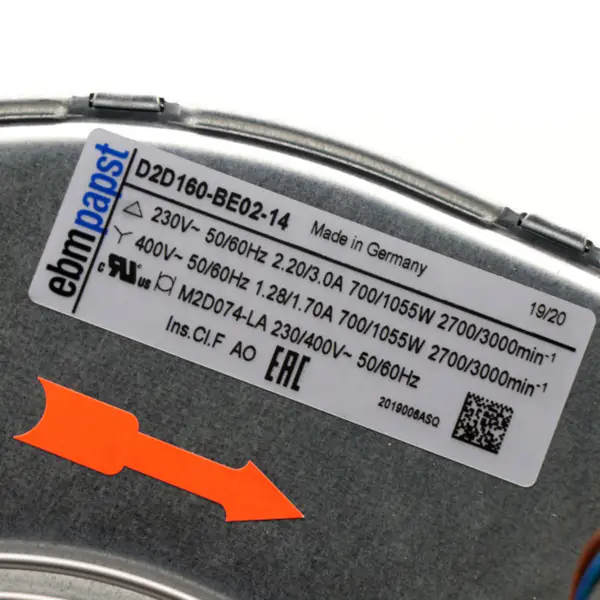 Orijinal Almanya Yeni Ebmpapst D2D160-BE02-14 160mm 230VAC 2.2A 700W 2700RPM Santrifüj Soğutma Fanı