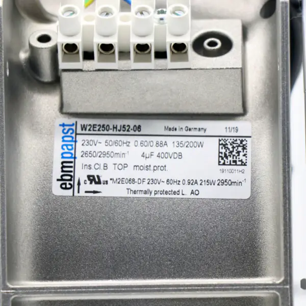 W2E250-HJ52-06 280*280*80mm 230V Tam Metal Yüksek Sıcaklık Rittal Kabin Soğutma Fanı Rüzgar Gücü