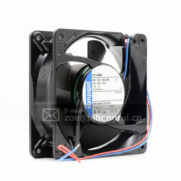 4114NH4 119 x 119 x 38mm 24 V DC axial compact fan air flow 355m3 /h 6800rpm ebmpapst cooling fan