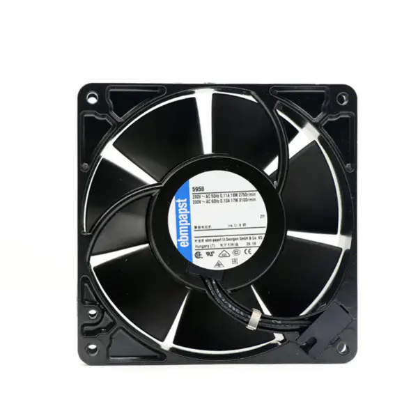 boyut 127 x 127 x 38mm 230 V ac hava akışı 180m3 / h 2750rpm 5958 ebmpapst soğutma fanı