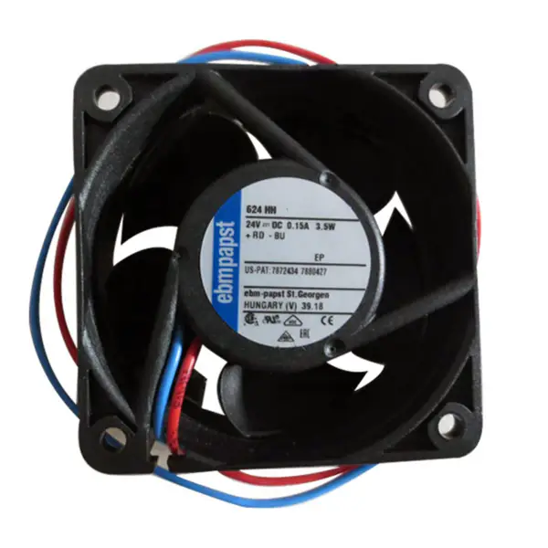 Ebmpapst 624HH soğutma fanı, boyut 60 x 60 x 25mm 624H 24 V DC hava akışı 56m3/h 8200rpm