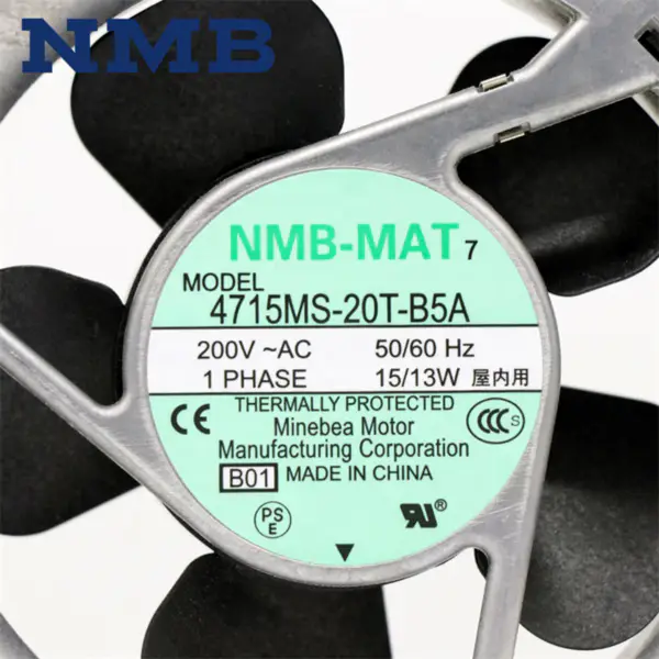 Orijinal Japonya NMB-MAT 4715MS-20T-B5A 4715MS-20T-B50 12038 120*120*38mm 200VAC 50/60Hz 15/13W 102CFM Aksiyel Soğutma Fanı