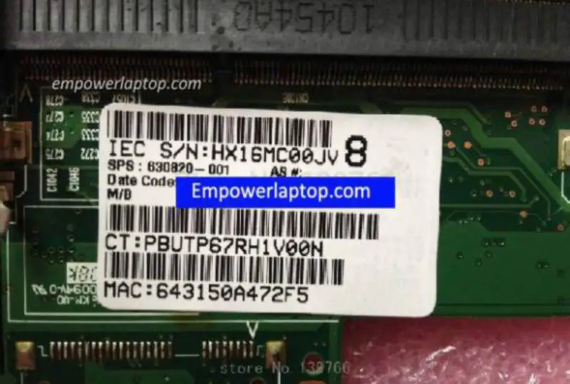 HP 630820-001 DV3 DV3-4000 Anakart
