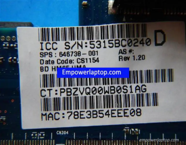 HP G6 G6-2000 646738-001 E-350 6050A2412701 Anakart
