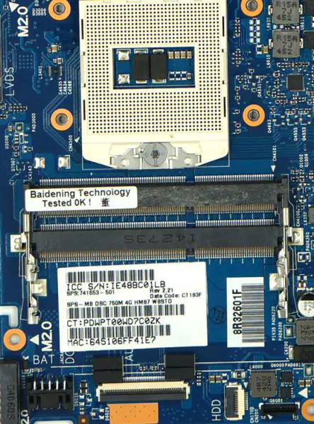 HP ENVY15-J 741653-001 741653-501 DDR3 HM86 GT750M 4GB Dizüstü Bilgisayar Anakartı