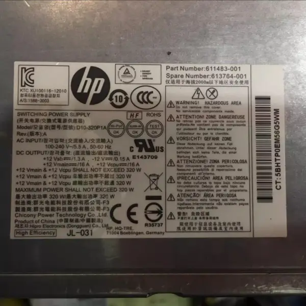 HP D10-320P1A PS-4321-2HP Güç Kaynağı