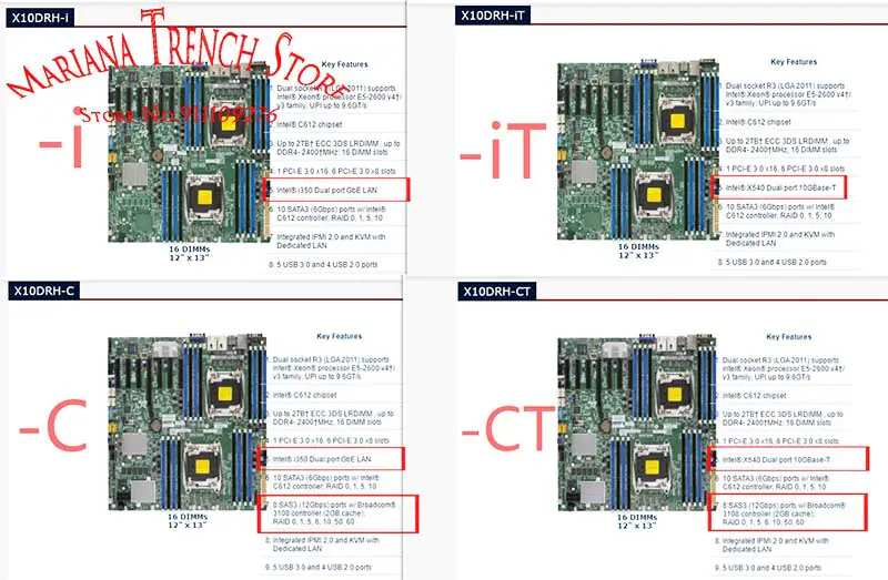 Supermicro Anakart Lga2011 E5-2600 V4 / v3 Ailesi İçin X10drh-ct Ddr4 Çift Bağlantı Noktalı 10gbase-t Sas3 (12gbps) Ipmi 2.0