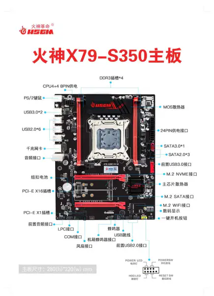 Hsgm X79-s350 Anakart Lga 2011 Cpu Soket 128gb Bellek Bilgisayar Sunucu Anakartı
