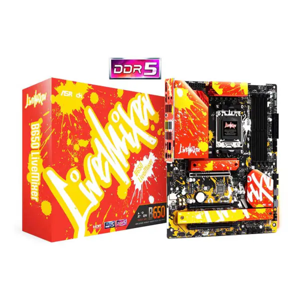 Asrock Atx Anakart B650 Livemixer Ddr5 Am5 Destek Cpu 7950x 7900x 7700x 7600x B650