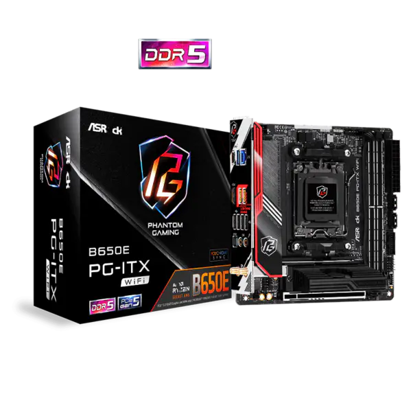 AsRock Itx Anakart B650e Pg-itx Wifi Ddr5 Am5 Destek Cpu 7950x 7900x 7700x 7600x