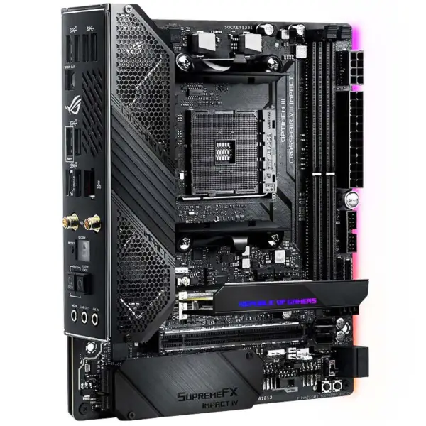 Asus Rog Crosshair Viii Impact X570 Argb Anakart Oyun İşlemcisi Desteği 5800x 5900x 5950x