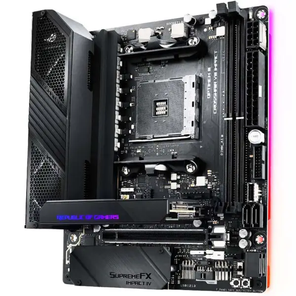 Asus Rog Crosshair Viii Impact X570 Argb Anakart Oyun İşlemcisi Desteği 5800x 5900x 5950x