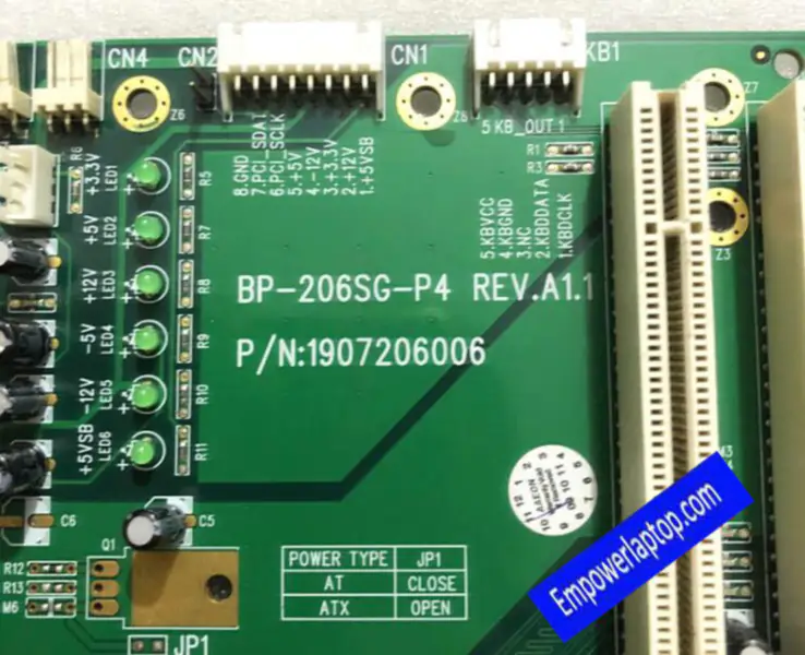 Aaeon BP-206SG-P4 REV.A1.1 endüstriyel anakart arka paneli