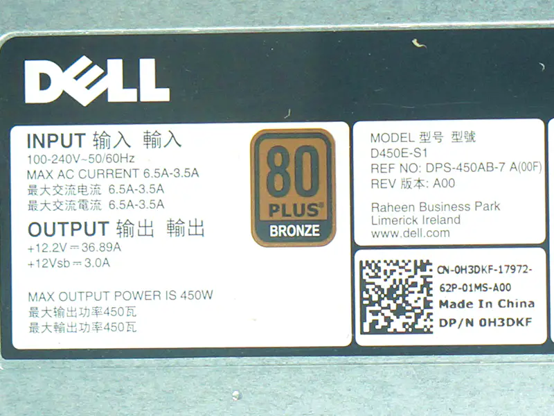 Dell PowerEdge T430 R530 PSU D450E-S1 DPS-450AB H3DKF 40GD için 450W Anahtarlama Güç Kaynağı