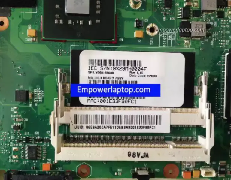 Toshiba satellite E105 GM45 6050A2218301-MB-A03 Anakart