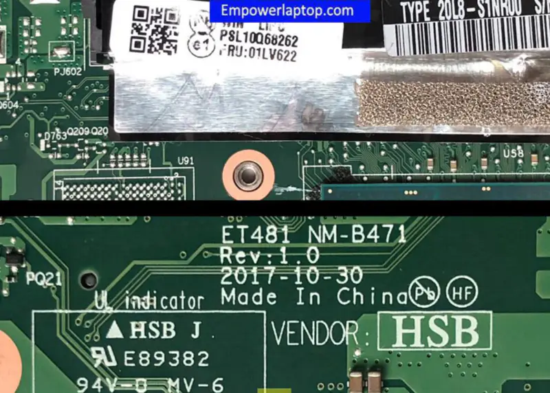 Lenovo ThinkPad T480s Dizüstü Anakart ET481 NM-B471 SR3L9 I5-8350U 8GB ile