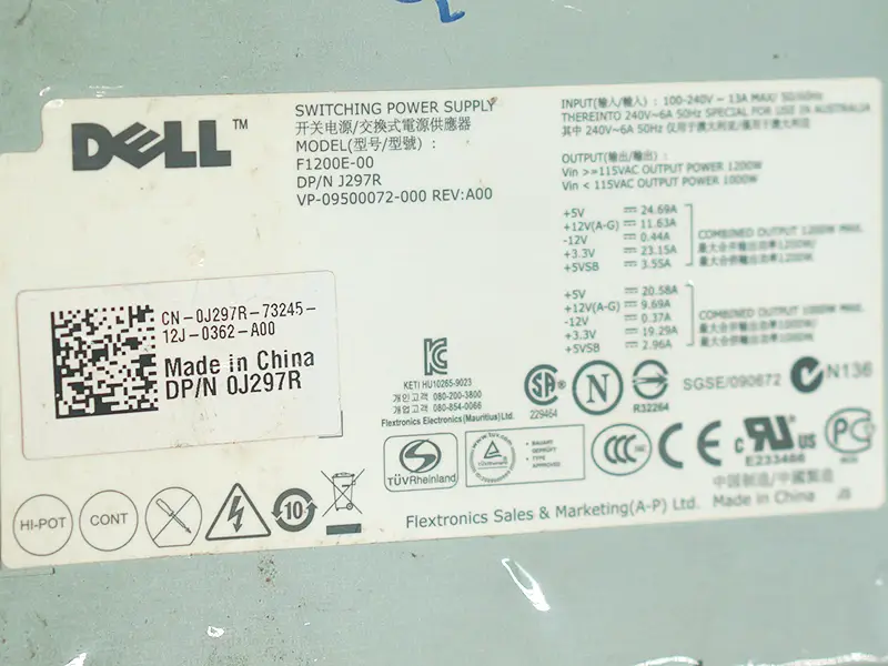Dell F1200E-00 VHM5V Güç Kaynağı