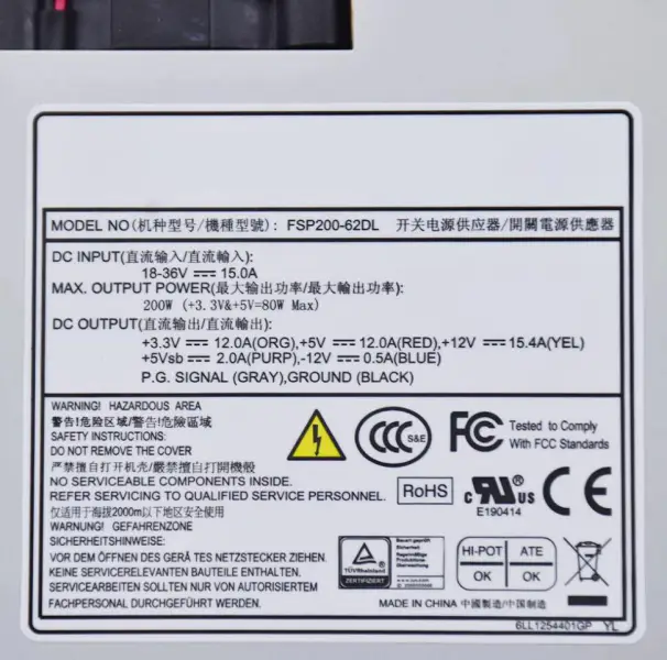 1U FLEX DC Güç Kaynağı FSP200-62DL 18-36VDC Giriş