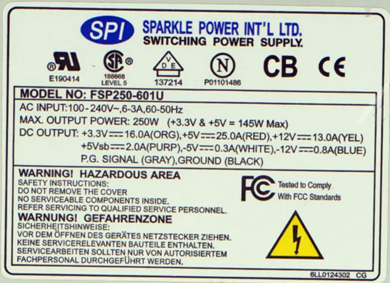 FSP FSP250-601U 250W AT 1U Güç Kaynağı