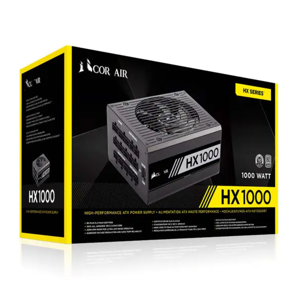 Cors Air Power 1000w Hx1000 Masaüstü Güç Kaynağı 80plus Platinum Aktif Pfc Tam Modül Pcie5 Desteği 4090