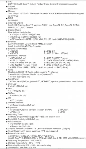 IEI IMBA-H810-R10 IMBA-H810-ECO-R10 Rev:1.0 Anakart