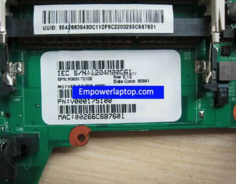Toshiba L510 L532 V000175100 Anakart