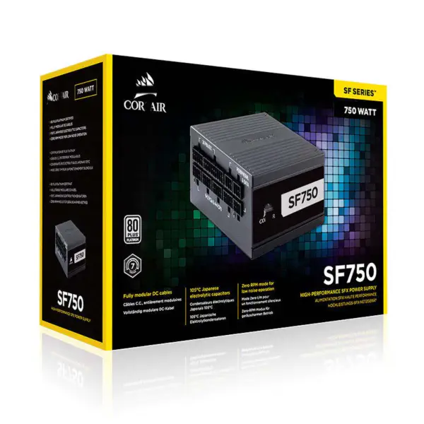 Cors Air Power Pc Güç Kaynağı Sf750 750w Platinum Sfx Güç Kaynağı 80 Plus Platinum Tam Modül Fan Durağı