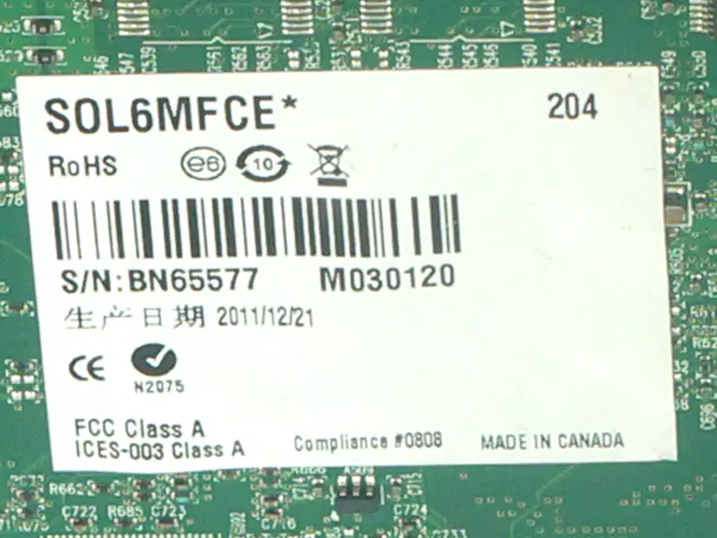 Matrox SOL6MFCE Y7239-0201 görüntü alma kartı