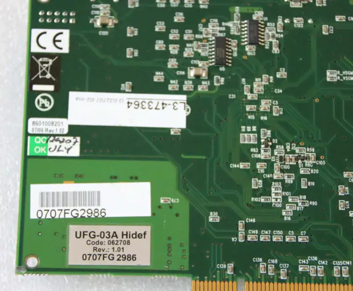 UNIGRAF UFG-03A Hidef UFG-03 PCI Kartı DAQ Kartı