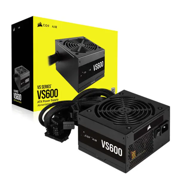 Cors Air Power Pc Güç Kaynağı Vs600 600w Atx Güç Kaynağı 80 Plus Kompakt Boyut Düşük Gürültü 12cm Fan Rps0038