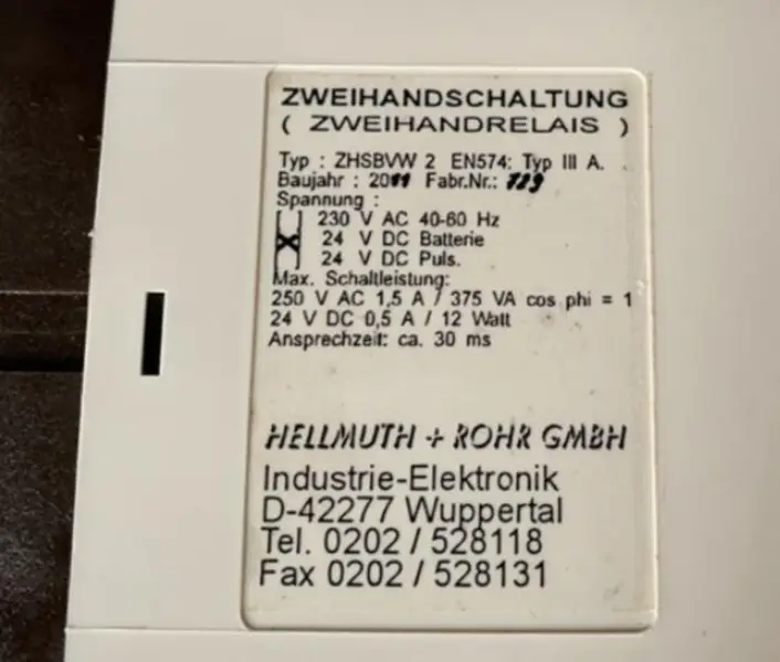 HELLMUTH+ROHR ZHSBVW2 RÖLE